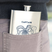 Blauwe octopus illustratie, aangepaste naam en kap flacon (Voorbeeld)