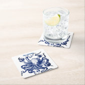 Blauwe octopus kartonnen onderzetters (Insitu)