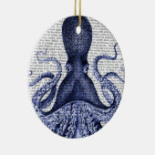 Blauwe octopus keramisch ornament (Rechts)