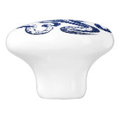 Blauwe octopus keramische knop (Zijkant)