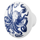 Blauwe octopus keramische knop (Rechts)