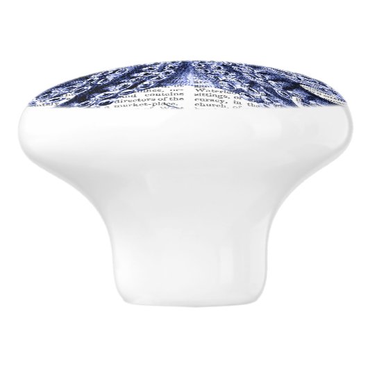 Blauwe octopus keramische knop (Zijkant)