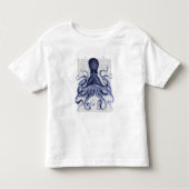 Blauwe octopus kinder shirts (Voorkant)
