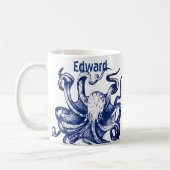Blauwe octopus koffiemok (Links)