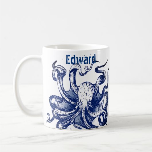 Blauwe octopus koffiemok (Links)