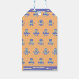 Blauwe octopus koraal cadeaulabel