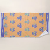 Blauwe octopus koraal strandlaken (Voorkant)