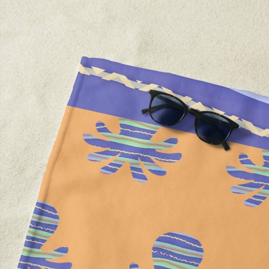 Blauwe octopus koraal strandlaken (In situ)