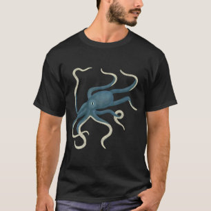 Blauwe Octopus Kunstontwerp T-shirt