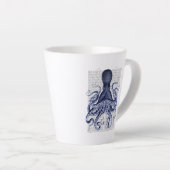 Blauwe octopus latte mok (Rechterhoek)