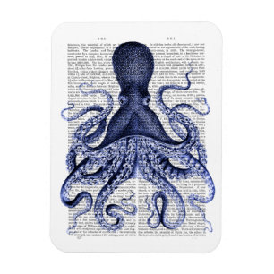 Blauwe octopus magneet