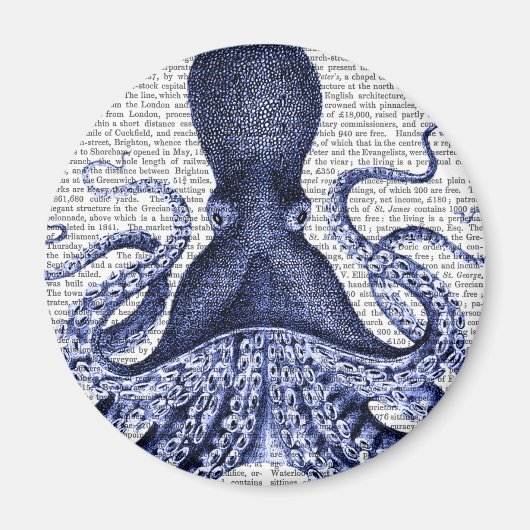 Blauwe octopus magneet (Voorkant)