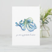 Blauwe octopus menu (Staand voorkant)