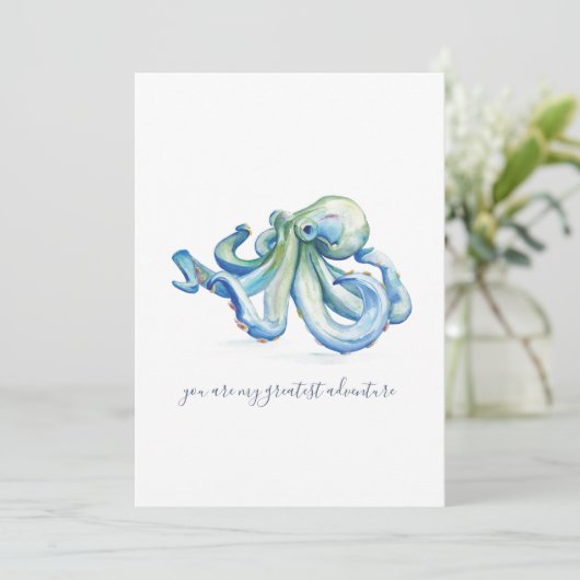 Blauwe octopus menu (Staand voorkant)