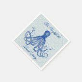 Blauwe Octopus met Anchors Beach Party Servetten (Hoek)