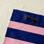 Blauwe octopus met roze en blauwe strepen strandlaken (In situ)