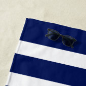 Blauwe octopus met witte en blauwe strepen strandlaken (In situ)