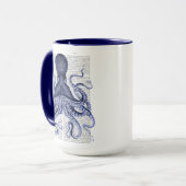 Blauwe octopus mok (Voorkant links)