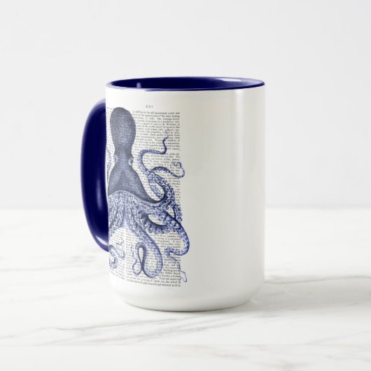 Blauwe octopus mok (Voorkant links)
