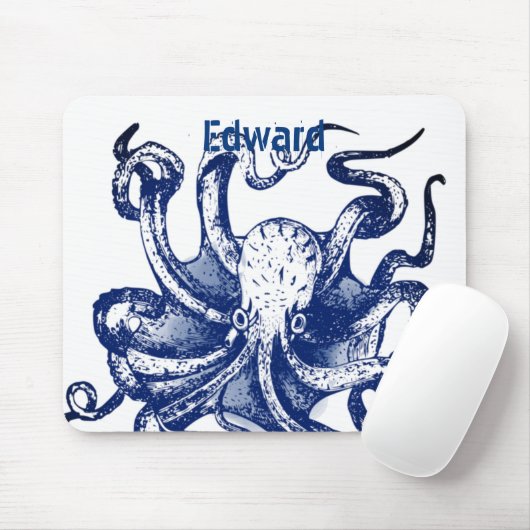 Blauwe octopus muismat (Met muis)