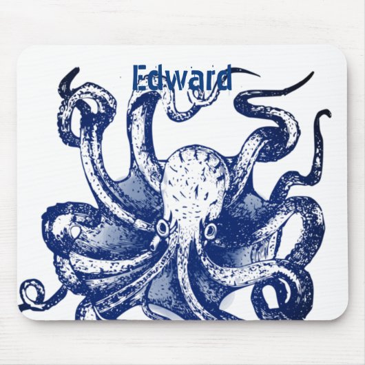 Blauwe octopus muismat (Voorkant)