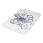 Blauwe octopus nautical illustratie badmat (Gekanteld)