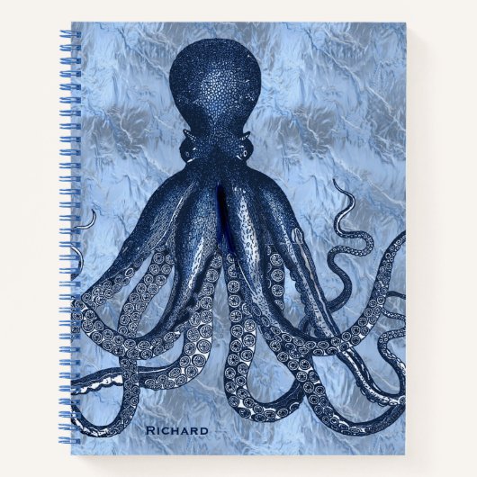 Blauwe octopus notitieboek (Voorkant)