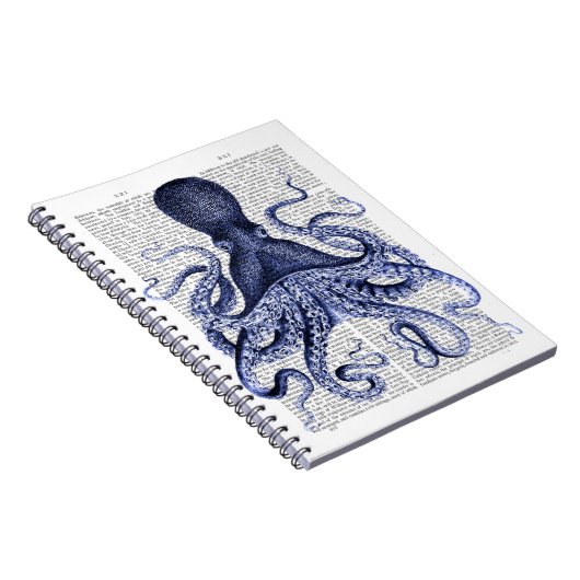 Blauwe octopus notitieboek (Rechterzijde)