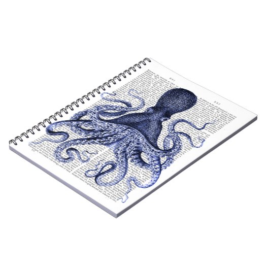 Blauwe octopus notitieboek (Linkerzijde)