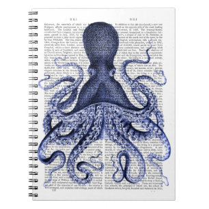 Blauwe octopus notitieboek