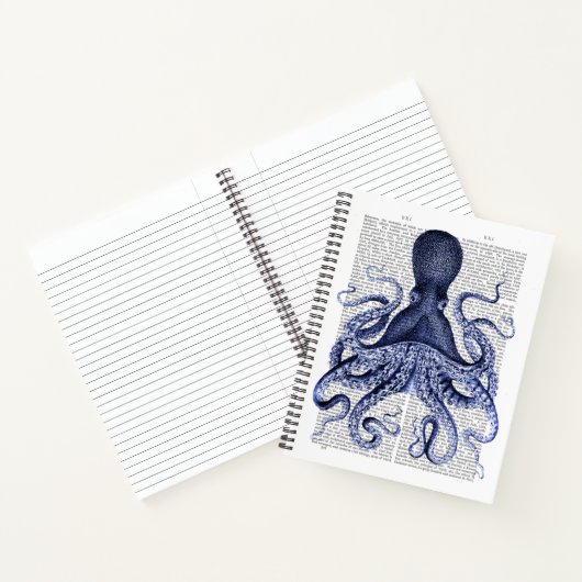 Blauwe octopus notitieboek (Binnen)