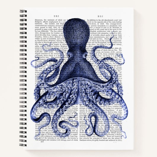 Blauwe octopus notitieboek (Voorkant)