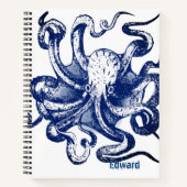 Blauwe octopus notitieboek (Voorkant)