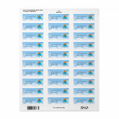 Blauwe Octopus Onder de Zee Jongens Verjaardagsfe Etiket (Full Sheet)