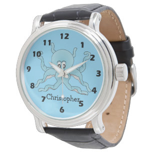 Blauwe Octopus Ontwerp Horloge