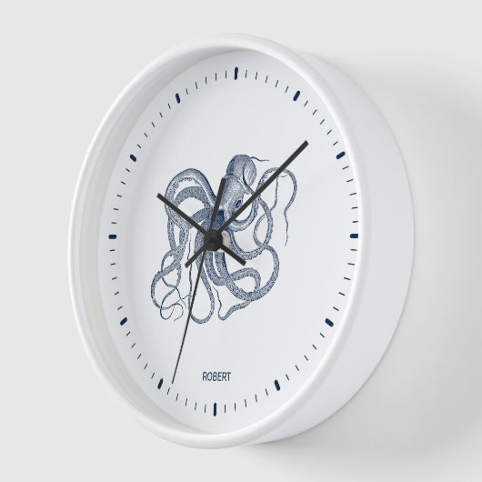 Blauwe octopus op een witte achtergrond (Hoek)