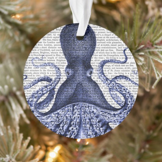 Blauwe octopus ornament (Boom)