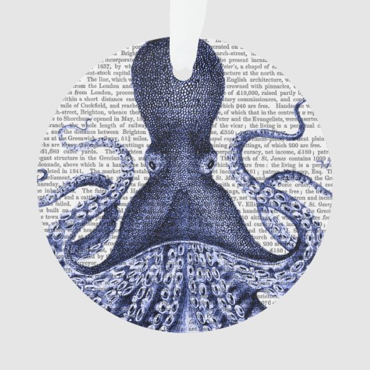 Blauwe octopus ornament (voorkant)