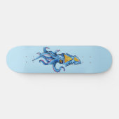 Blauwe octopus persoonlijk skateboard (Horizontaal)