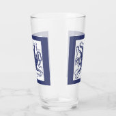Blauwe Octopus Pint Glas (Rechts)