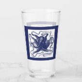 Blauwe Octopus Pint Glas (Voorkant)