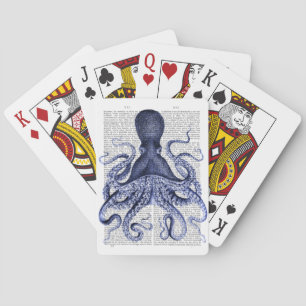 Blauwe octopus pokerkaarten
