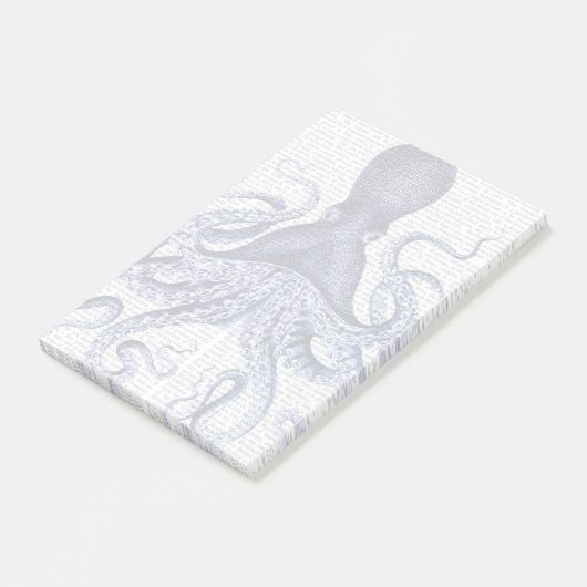 Blauwe octopus post-it® notes (Schuin)