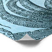 Blauwe octopus poster (Hoek)