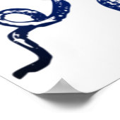 Blauwe octopus poster (Hoek)