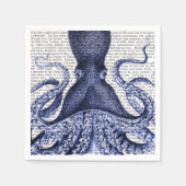 Blauwe octopus servet (Voorkant)