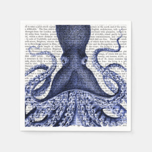 Blauwe octopus servet