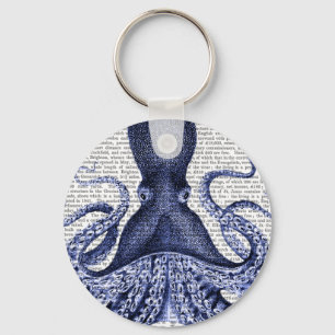 Blauwe octopus sleutelhanger