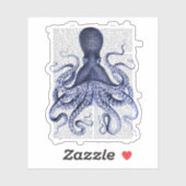 Blauwe octopus sticker (Vel)