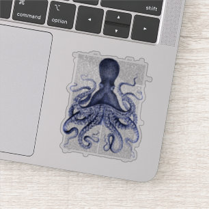 Blauwe octopus sticker